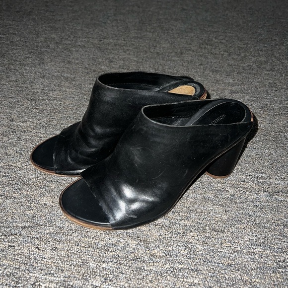 Roberto Del Carlo Black Leather Heeled Mules Size 38 EU $420 - Picture 2 of 7
